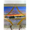 Image 2 : Original Acrylic — Winter Sunset Landscape with Gold Diamond Motif