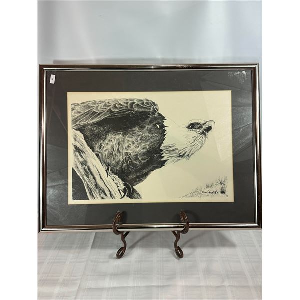 Signed Limited Edition Lithograph — Perched Eagle by Sam Wagstaffe, 23/100