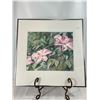 Image 1 : Original Watercolor — Pink Clematis Blossoms, Signed Vik