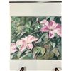 Image 2 : Original Watercolor — Pink Clematis Blossoms, Signed Vik