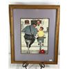 Image 1 : Framed Norman Rockwell Print — 'The Runaway' (Diner Scene)