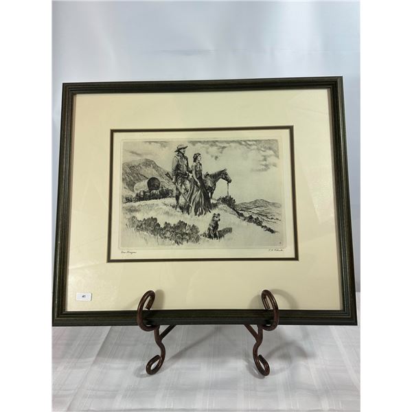R.H. Palenske "New Horizons" — Framed Western Etching Print