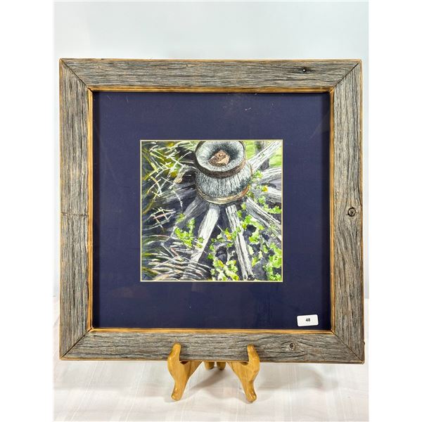Original Watercolor — Wagon Wheel Hub Study, Signed