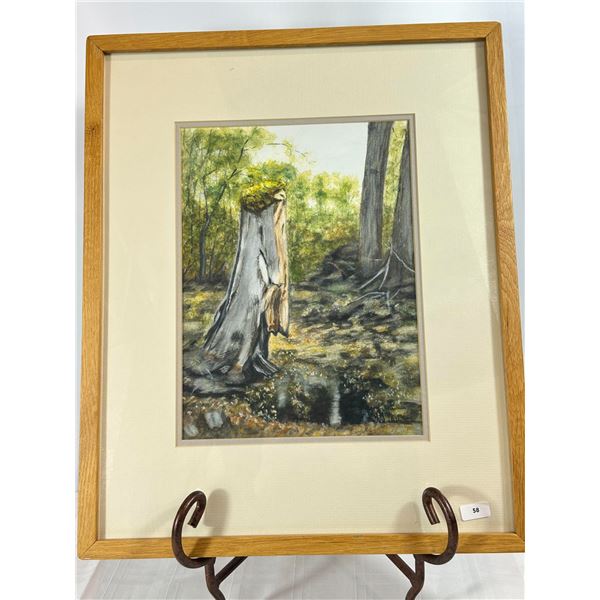 Original Watercolor — Forest Stump by W. Vik