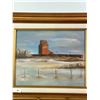 Image 2 : Framed Original Oil – Prairie Grain Elevator by W. Vik