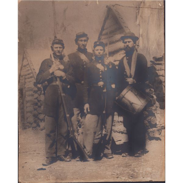2pc Historical Civil War Soldiers and a Glass Plate Negative Photos