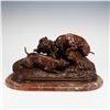 Image 1 : Pierre-Jules Mene French Bronze Sculpture Dogs Chasing Rabbit