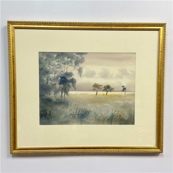 Mariano Ortuzar (Chilean, b. 1900), Original Watercolor Landscape on Paper