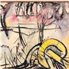 Image 2 : Abstract Watercolor and Ink on Paper, Signed Lieber