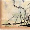 Image 3 : Abstract Watercolor and Ink on Paper, Signed Lieber