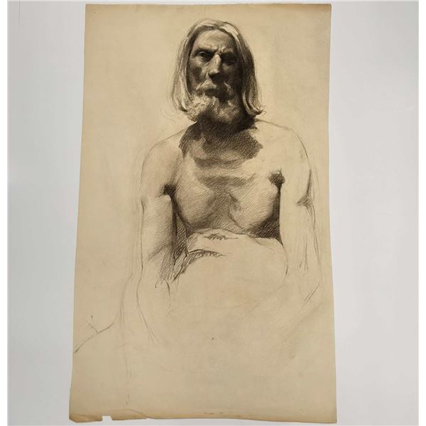 Angelo Comolli (Italian, 1863-1949), Academic Life Study of a Bearded Man, 1911-1913