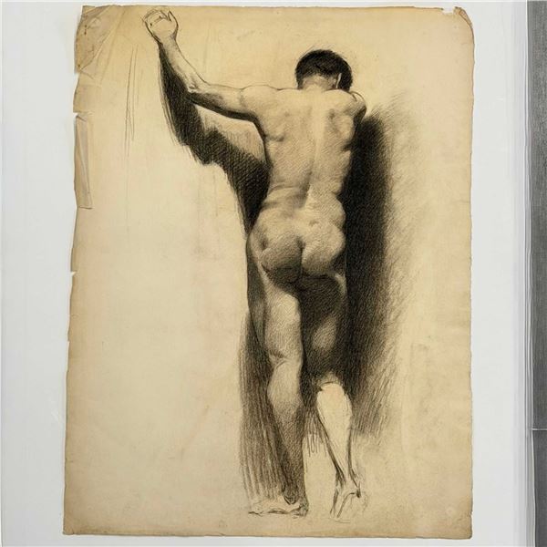 Angelo Comolli (Italian, 1863-1949), Academic Male Nude Study, ca. 1911-1913