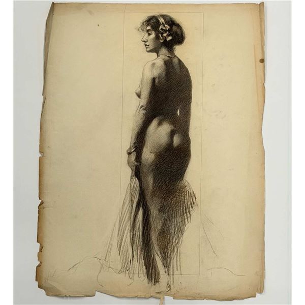Angelo Comolli (Italian, 1863-1949), Academic Study of a Female Nude