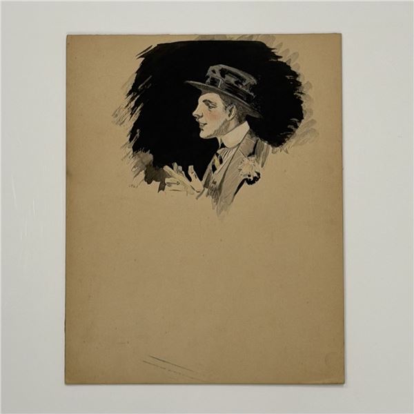 Angelo Comolli (Italian, 1863-1949), Double-Sided Gouache and Graphite Study, ca. 1912