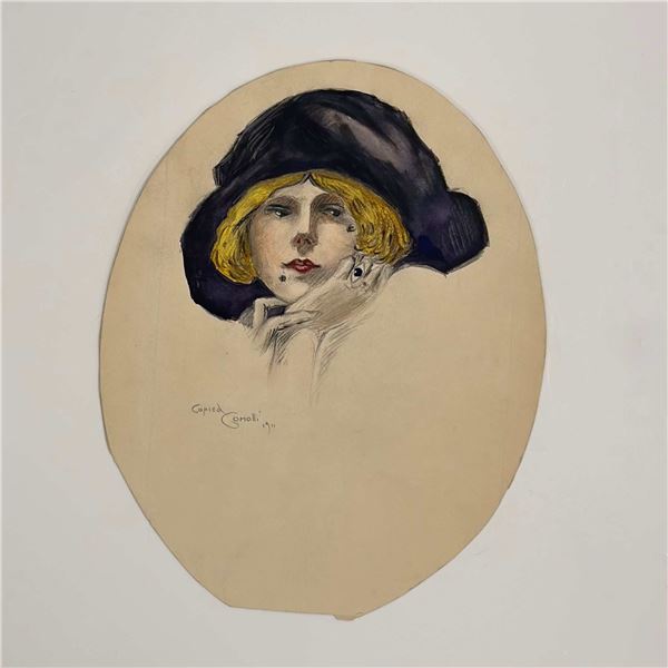 Angelo Comolli (Italian, 1863-1949), Portrait of a Woman, 1911