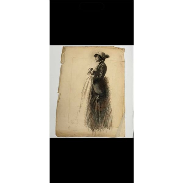 Angelo Comolli (Italian, 1863-1949), Portrait Study of a Standing Woman