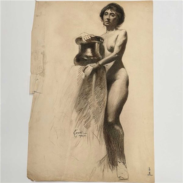 Angelo Comolli (Italian, 1863-1949), Standing Female Nude, 1912