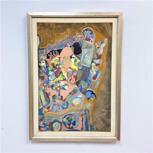 Paul Shimon (American, 1922-2011), Mixed Media Abstract Judaica Artwork