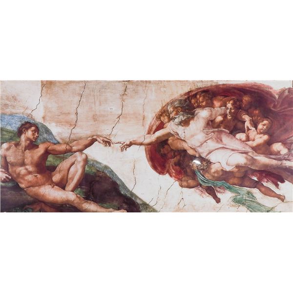 Michelangelo (Aft.) Framed Poster of the Creation of Adam, Sistine Chapel