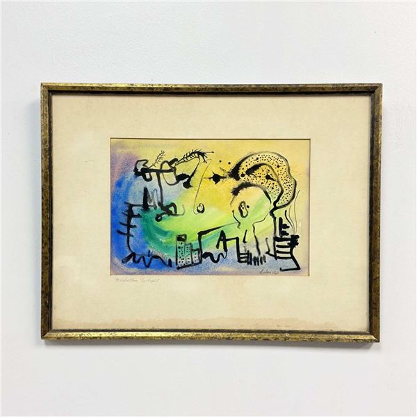 Lieber, Manhattan Twilight, 1960, Mixed Media on Paper