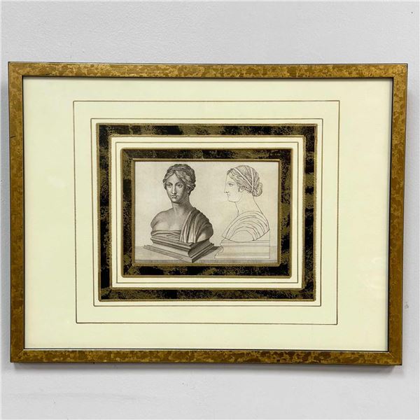 Nicola Fiorillo Neoclassical Engraving of the Bust of Sapho Plate 24