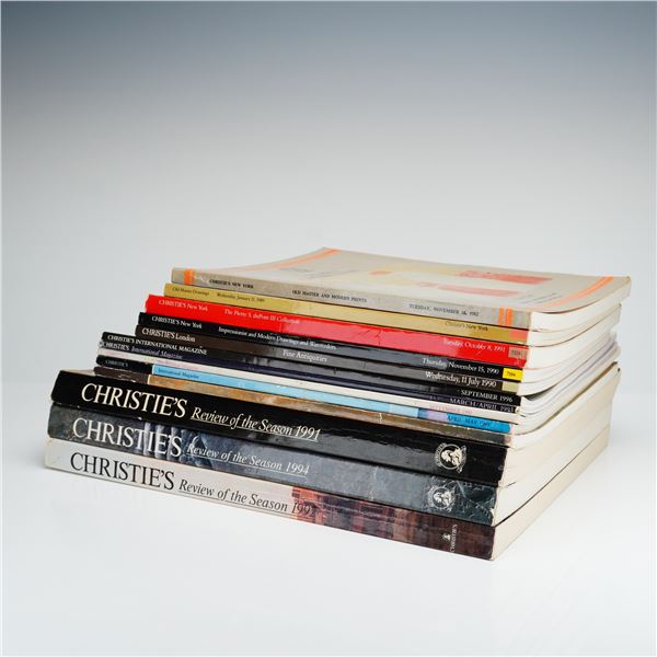 Christie's. Mixed Lot of 13 Christie's Magazines and Books. Christie's, 1982-1996. (DJ)