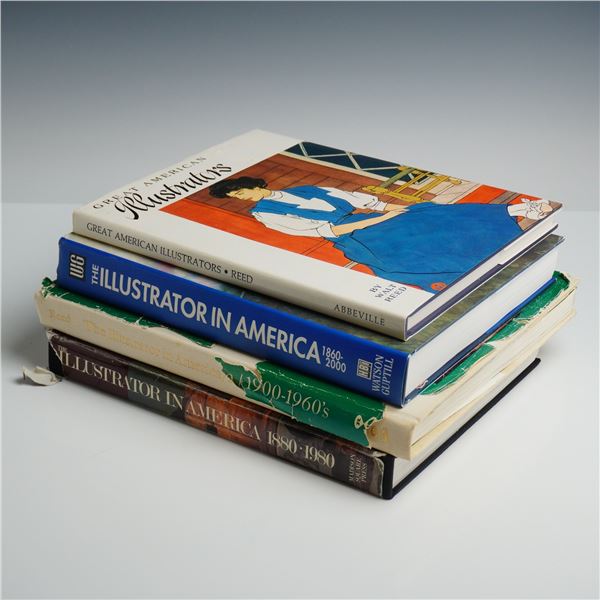 Lot of 4 Walt Reed Hardcover Books on American Illustrators, Various Publishers, 1966-2001