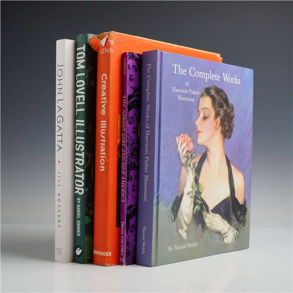 Five Hard and Softcover Illustration Art Books by Various Authors including Loomis, Lovell