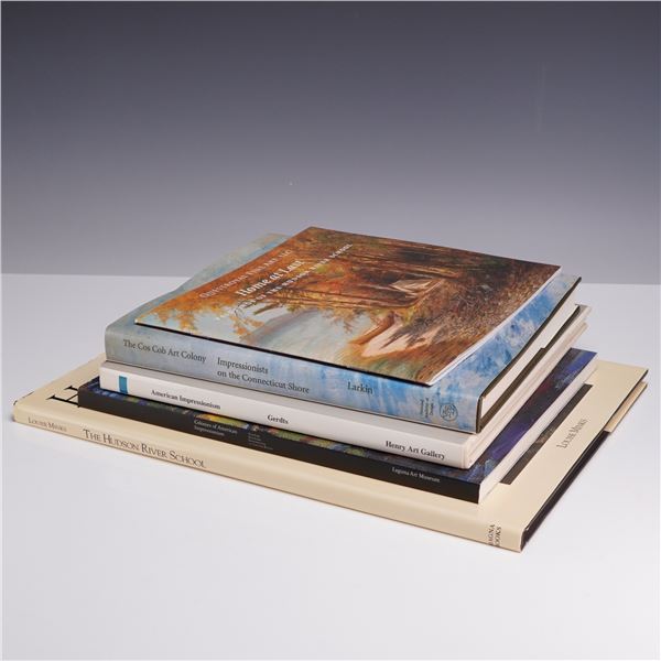5pc Books on American Impressionism and the Hudson River School