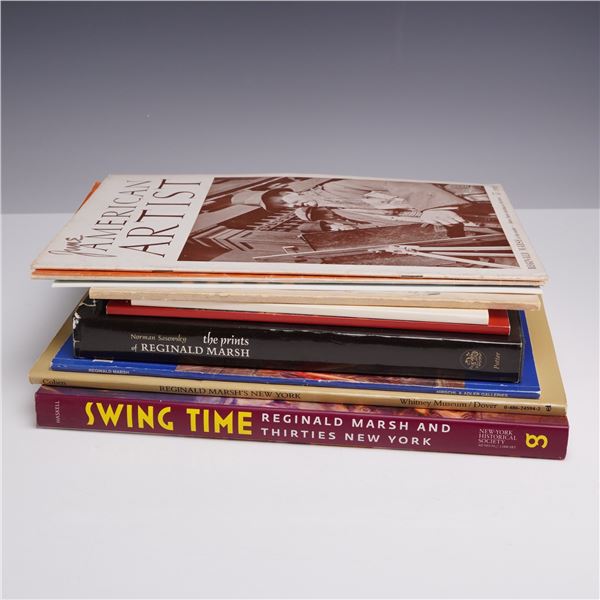 9pc Reginald Marsh Art Books and Periodicals, Multiple Publishers