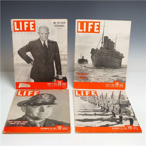 A Collection of Four Issues. LIFE Magazine. Time Inc., 1940-1950.