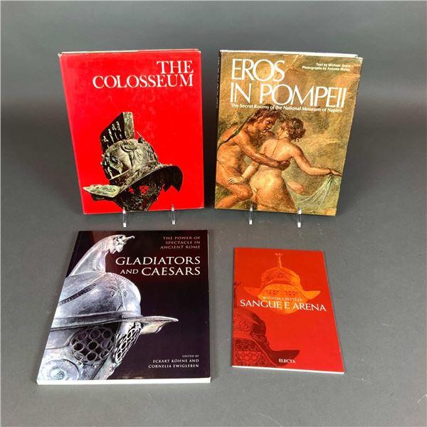 4pc Rome Theme Books, Eros in Pompeii, Gladiators and Caesars, The Colosseum, Sangue Arena