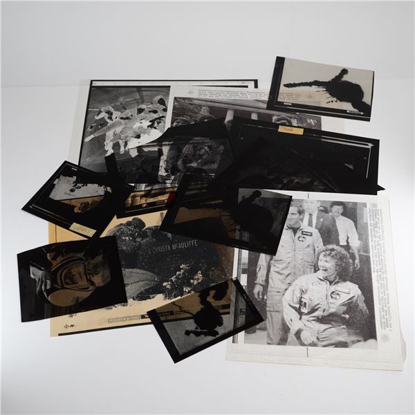 A Collection of Christa McAuliffe and Space Shuttle Challenger Disaster Negatives and Memorabilia