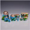 Image 4 : 3pc Russian Souvenir Grouping Including Nesting Dolls and Flasks
