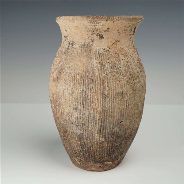 Chinese Neolithic Style Cord-Impressed Pottery Jar