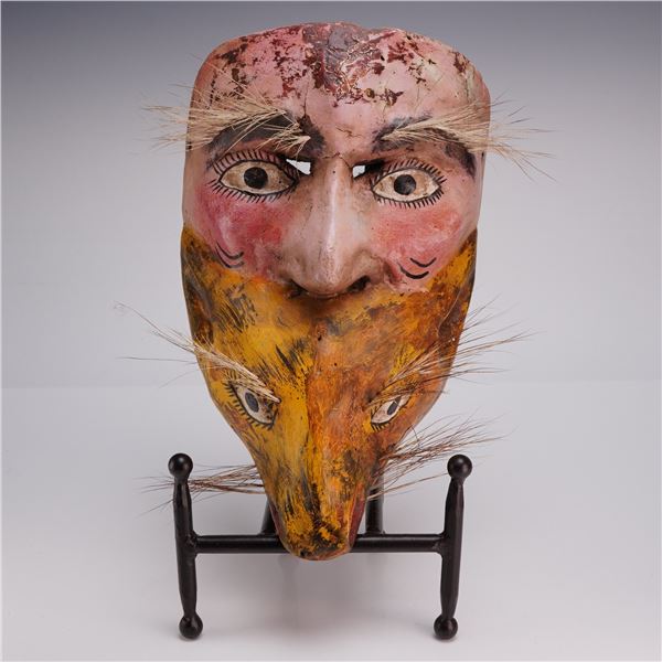 Mexican Guerrero Zompantle Wood Transformation Mask