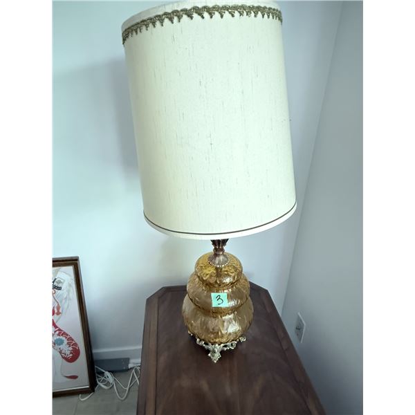 PAIR OF MCM TABLE LAMPS WITH SHADE 38 TALL