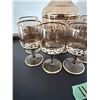 Image 2 : VINTAGE DECANTER WITH MATCHING STEMMED GLASSES SET