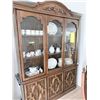 Image 1 : WOOD CHINA CABINET WITH GLASS DOORS