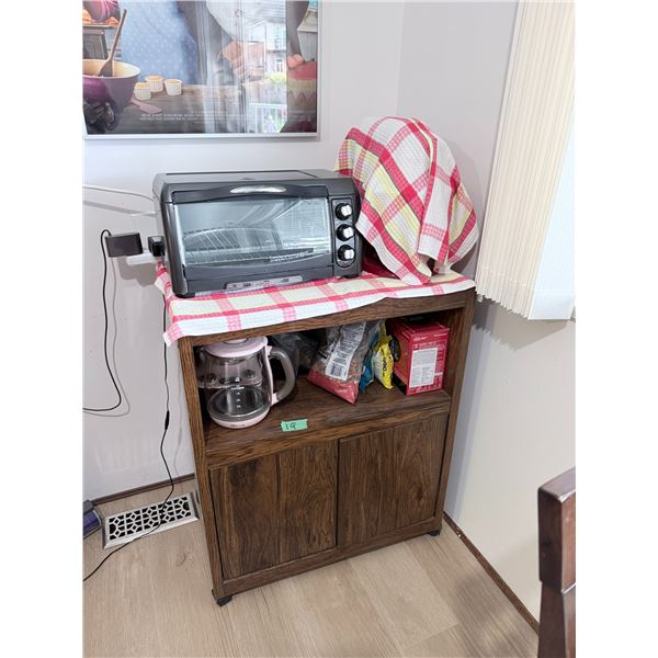 WOODEN CABINET AND SHELVING UNIT