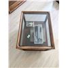 Image 1 : WOOD FRAMED GLASS TOP END TABLE