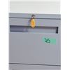 Image 2 : GRAY 2-DRAWER LOCKING FILE CABINET WITH KEY
