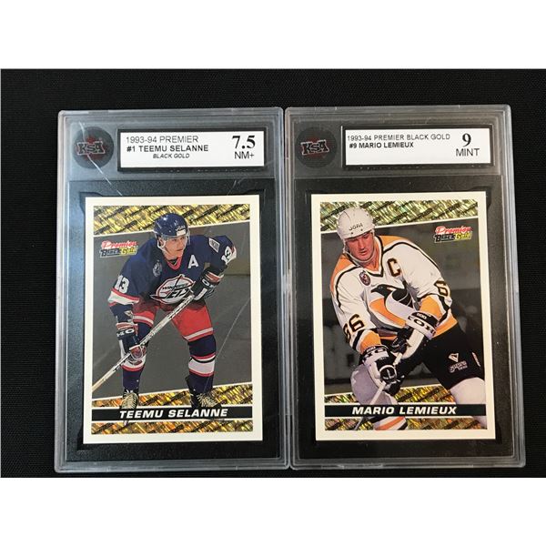 LOT OF 2 KSA GRDED TRADING CARDS - INCLUDING MARIO LEMIEUX
