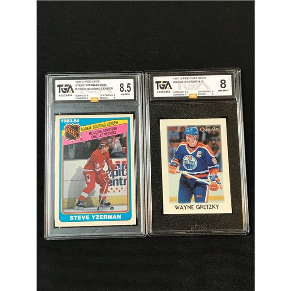 LOT OF 2 TGA GRADED TRADING CARDS - INCLUDING WAYNE GRETZKY
