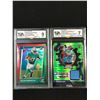Image 1 : LOT OF 2 TGA GRADED FOOTBALL ROOKIE CARDS - INCLUDING JAYLEN WADDLE