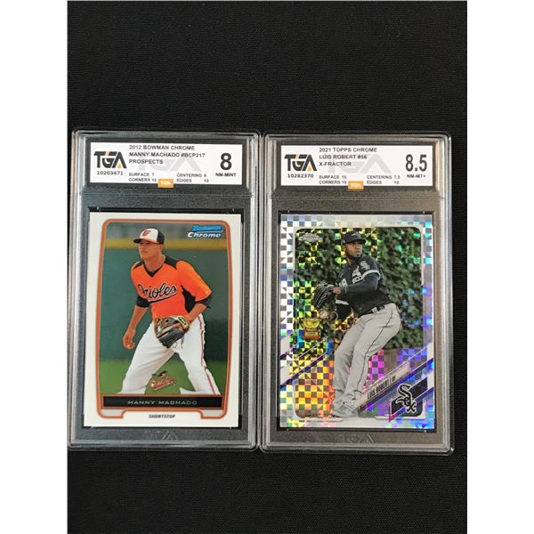 LOT OF 2 TGA GRADED TRADING CARDS - INCLUDING MANNY MACHADO