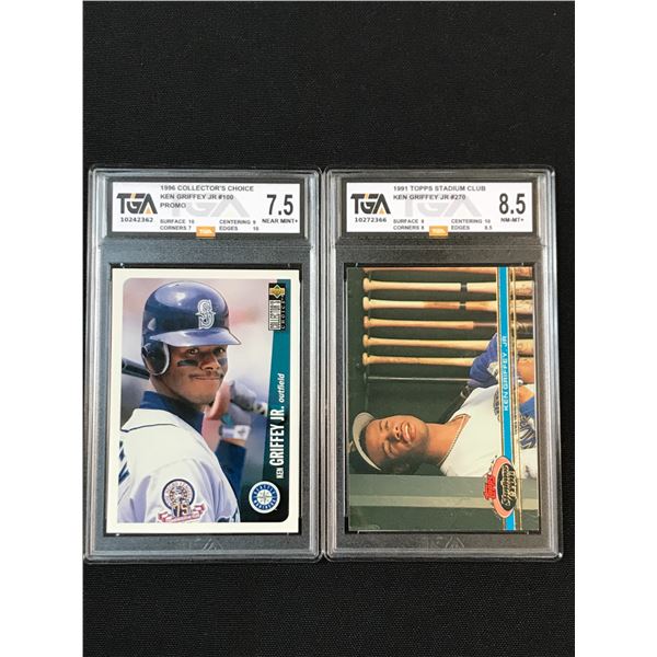 LOT OF 2 TGA GRADED KEN GRIFFEY JR TRADING CARDS