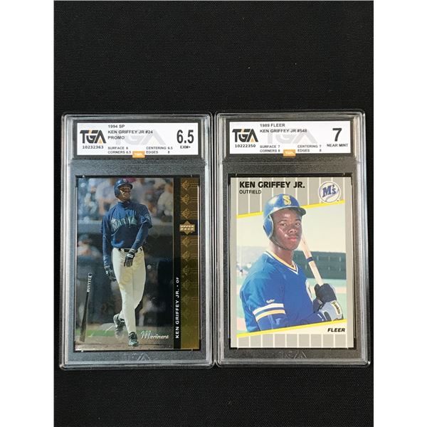 LOT OF 2 TGA GRADED KEN GRIFFEY JR TRADING CARDS