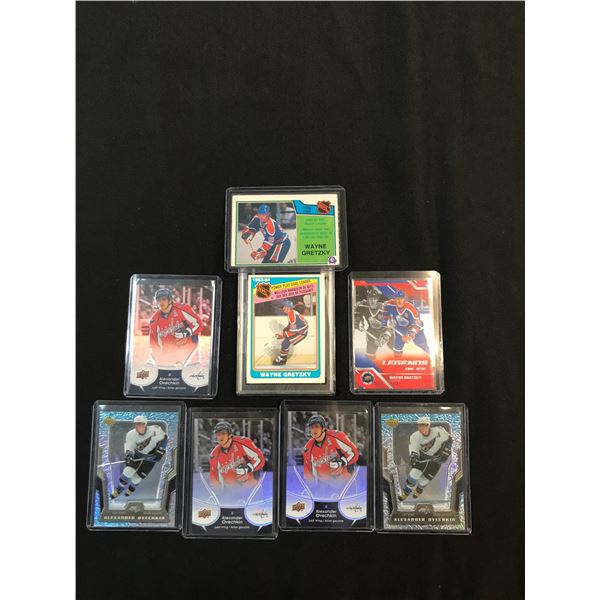 LOT OF 8 HOCKEY TRADING CARDS - INCLUDING 3 GRETZKY