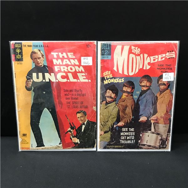 LOT OF 2 1960'S COMICS - THE MONKEES #3 & THE MAN FROM U.N.C.L.E #9 - GOLD KEY & DELL
